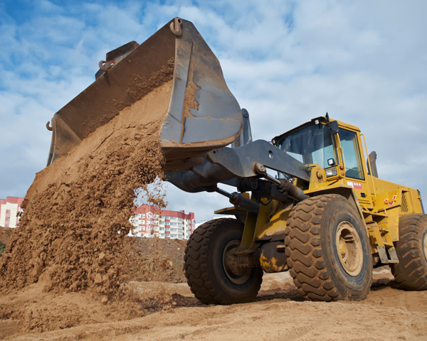 heacy construction earth mover at work